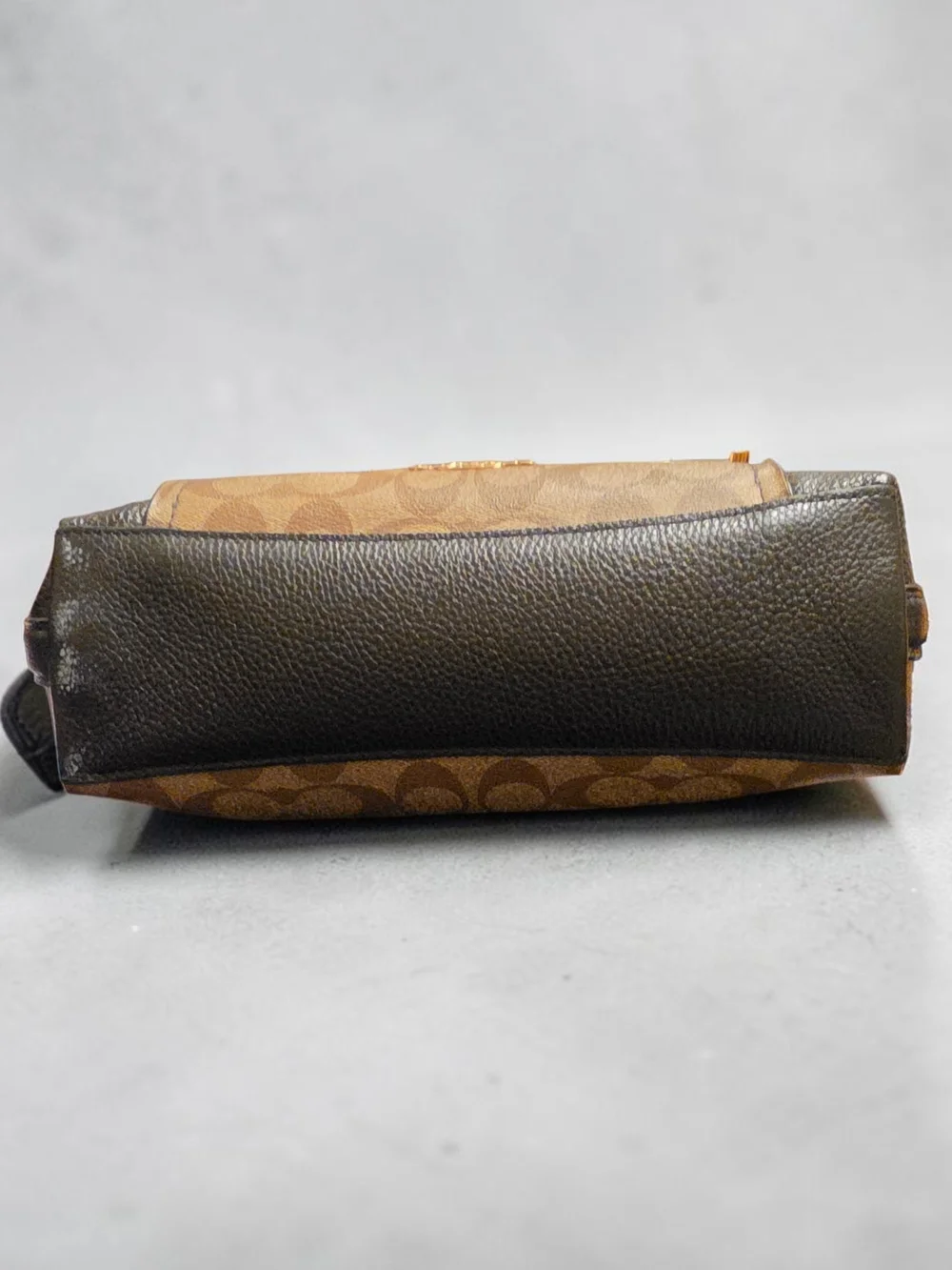 Coach Signature Canvas and Leather Shoulder Bag in Brown